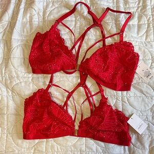Auden Vibrant Red Lace Bralette Set
